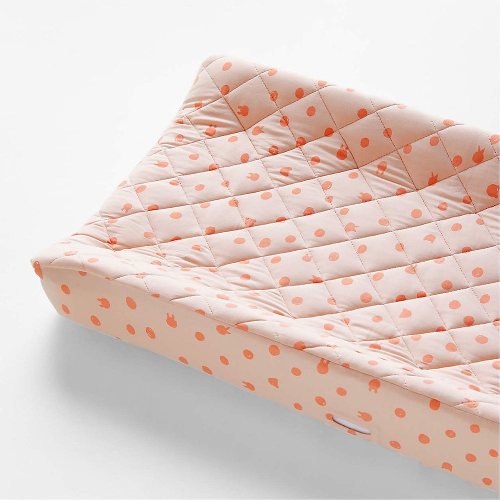 Crate & kids Baby's First Pink Animal Dot Organic Jersey Baby Changing Pad